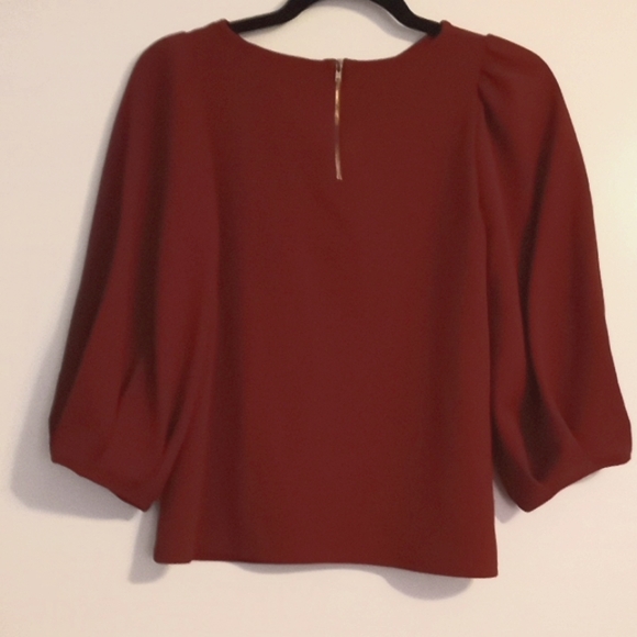Green Envelope Rust Color Blouse with 3/4 Sleeves in Size XS (Made in USA) - Picture 5 of 6